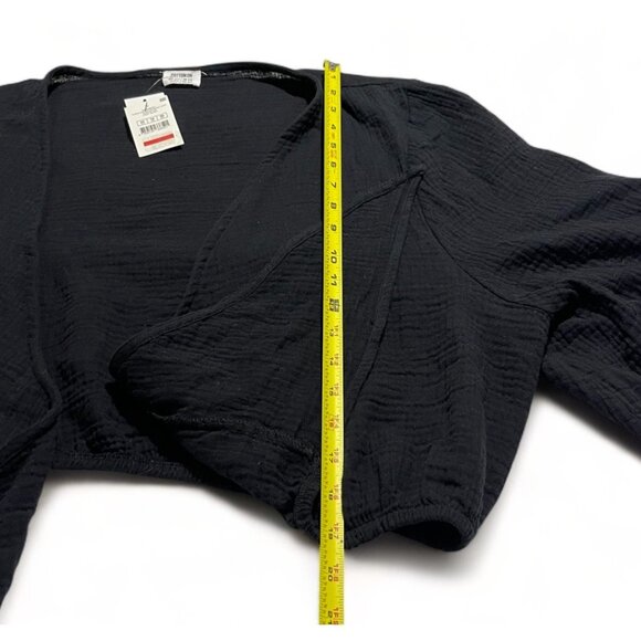 COTTON:ON Women's Curve Woven Tie Front Puff Sleeve Top, Size 18, New - Picture 6 of 10